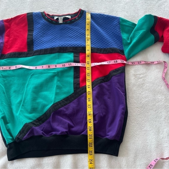 Vintage Belvedere Colorblock Crew Neck Unisex Pullover Sweater - Picture 6 of 6